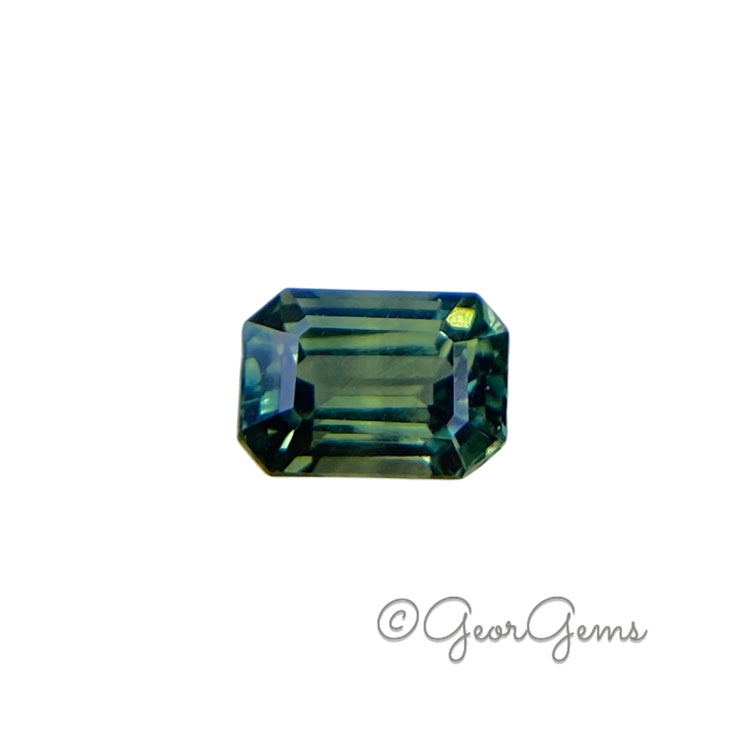 Teal-Sapphire-22395 1.03ct Teal Sapphire - Emerald Cut - Image 1