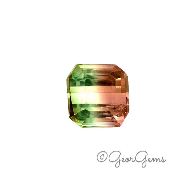 Tourmaline-22487 3.76ct Watermelon Tourmaline - Square Octagon - Image 1