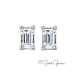 Classic Four Claw Moissanite Emerald Cut Studs