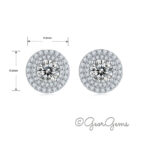 Sterling Silver Dual Halo Round Moissanite Studs - Image 2