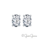 Classic Four Claw Moissanite Oval Studs