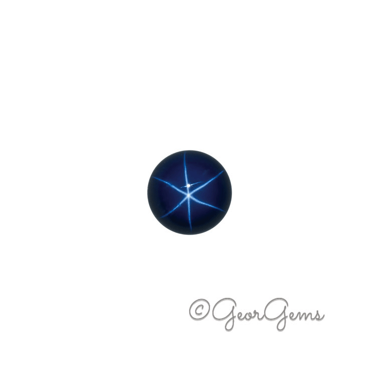 Blue-Star-Sapphire-round-7mm Blue Star Sapphire - Round Cabochon (7mm)