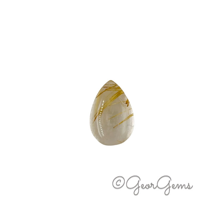 24690 9.45ct Rutile Quartz – Pear Cabochon