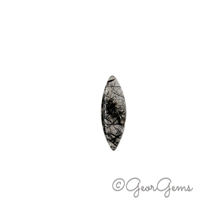 24702 4.74ct Tourmalinated Quartz - Marquise Cabochon