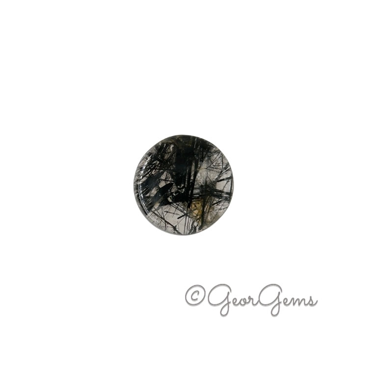 24710 7.87ct Tourmalinated Quartz - Round Cabochon