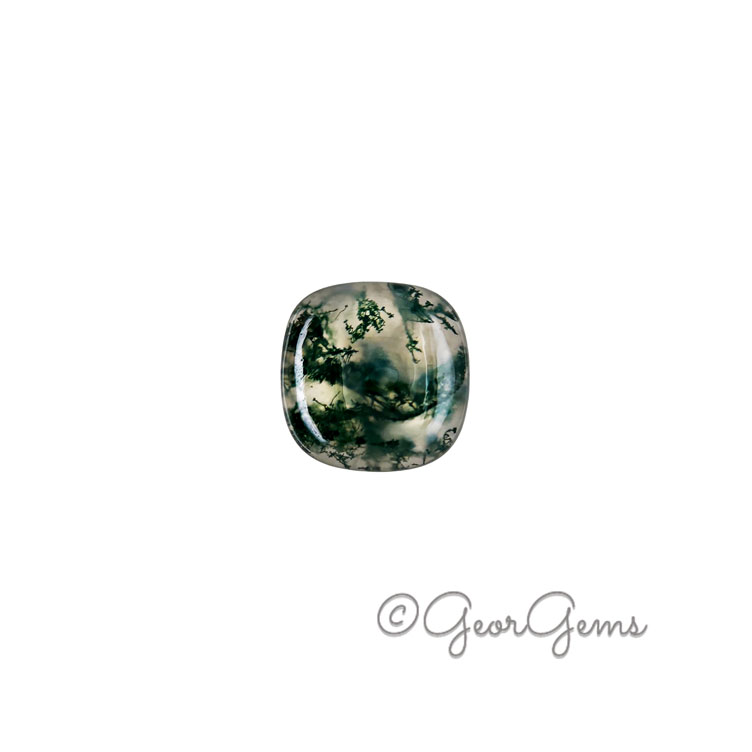 25949 4.02ct Moss Agate - Square Cushion Cabochon