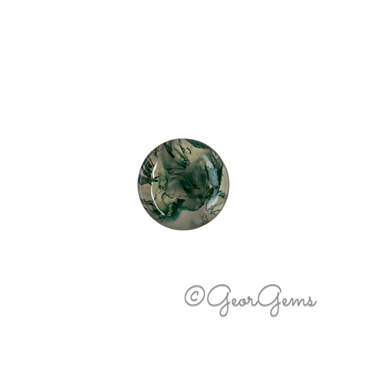 25965 3.67ct Moss Agate - Round Cabochon