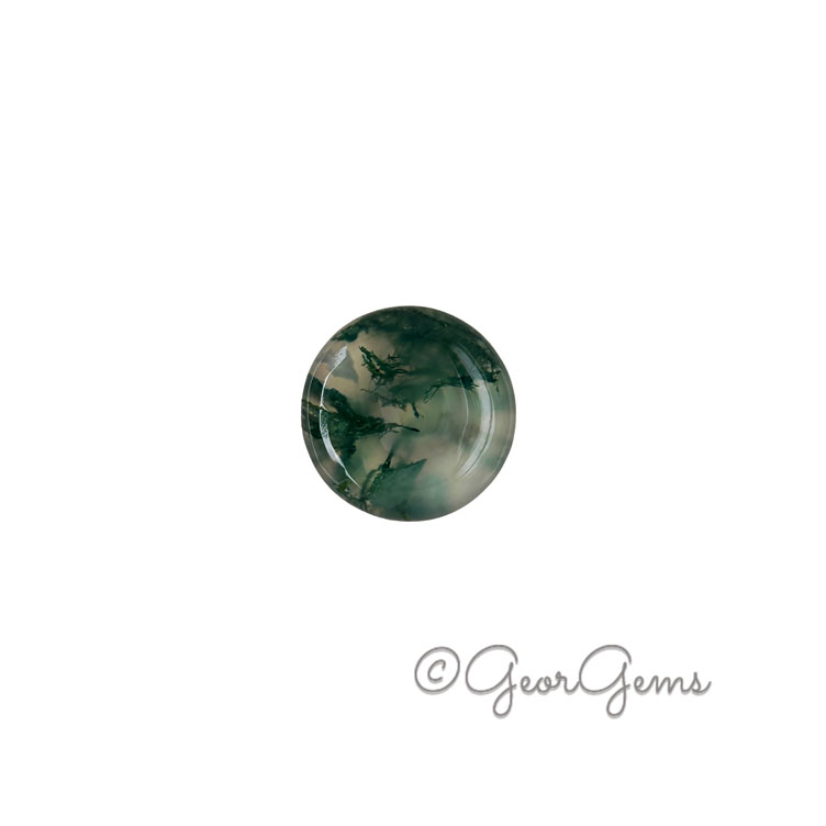 25966 3.72ct Moss Agate - Round Cabochon