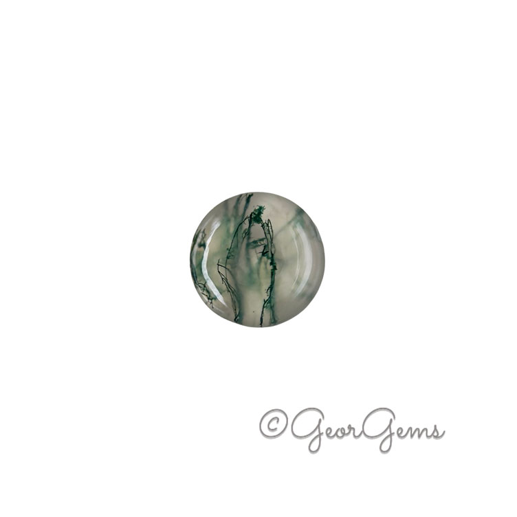 25971 3.36ct Moss Agate - Round Cabochon