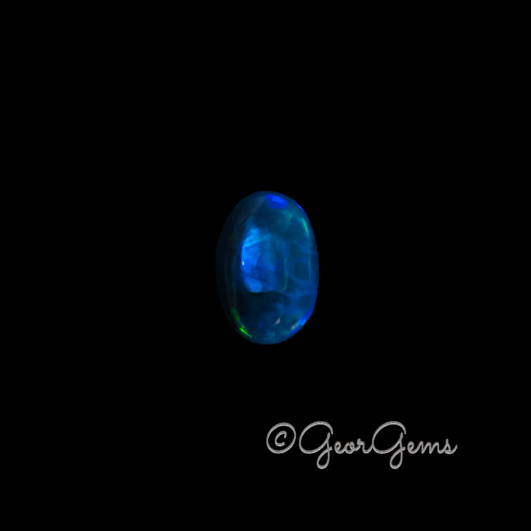 26420 3.16ct Dark Blue Opal - Oval Cabochon