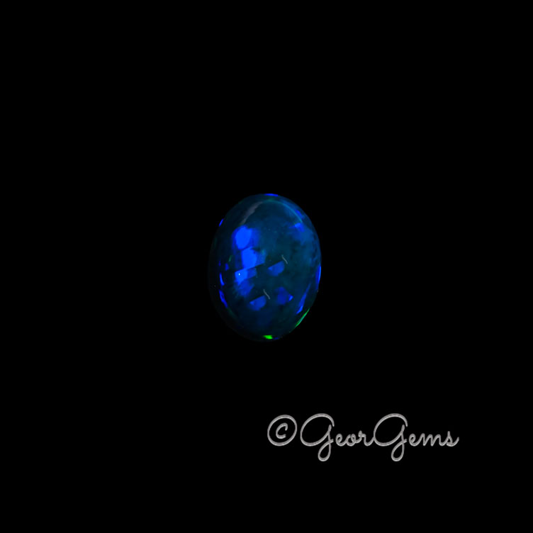 26436 5.36ct Dark Blue Opal - Oval Cabochon