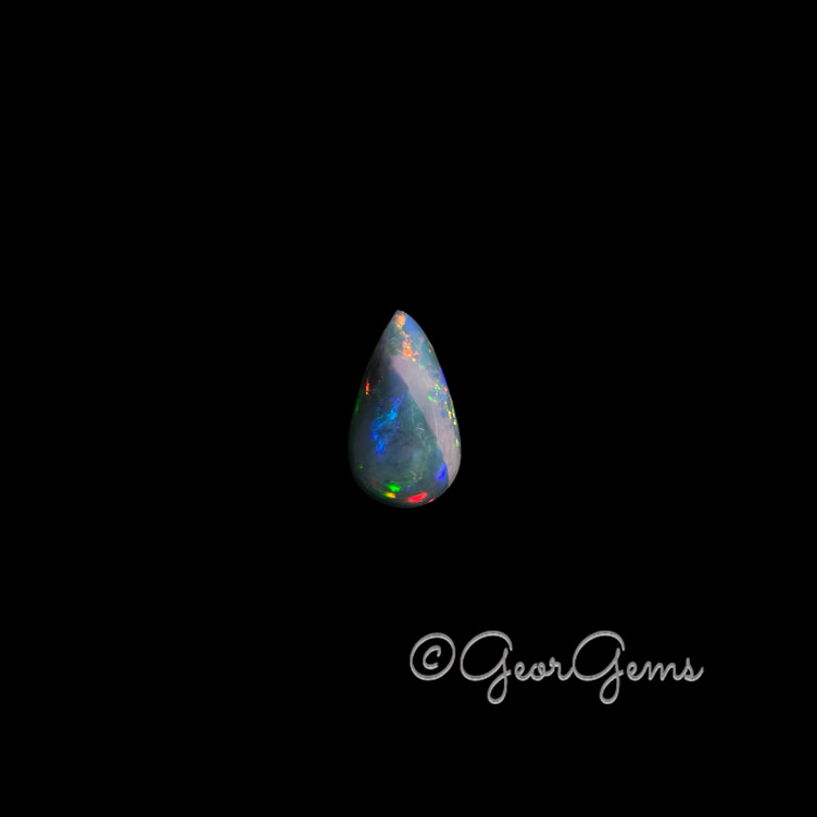 26385 2.34ct Black Opal - Pear Shape Cabochon
