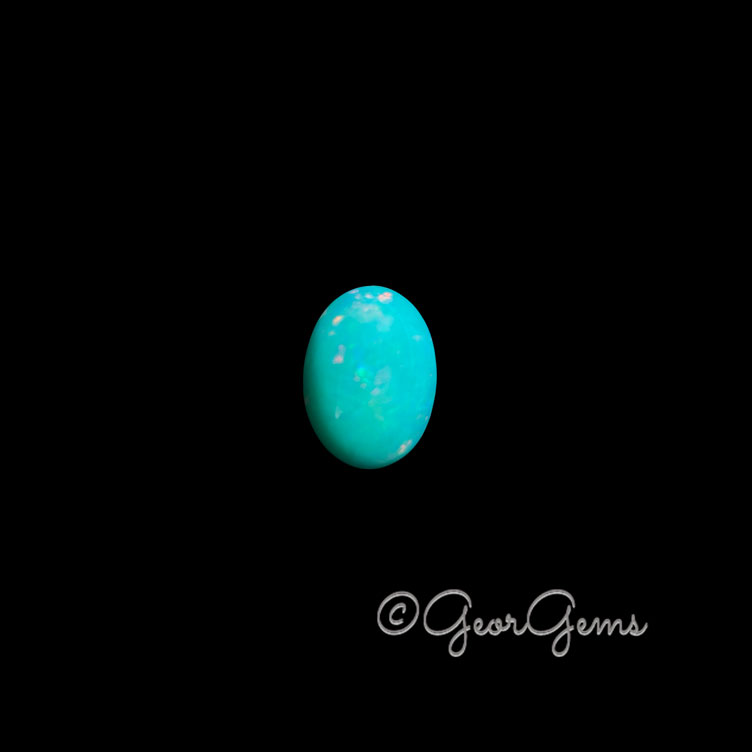 26498 3.02ct Blue Opal - Oval Cabochon