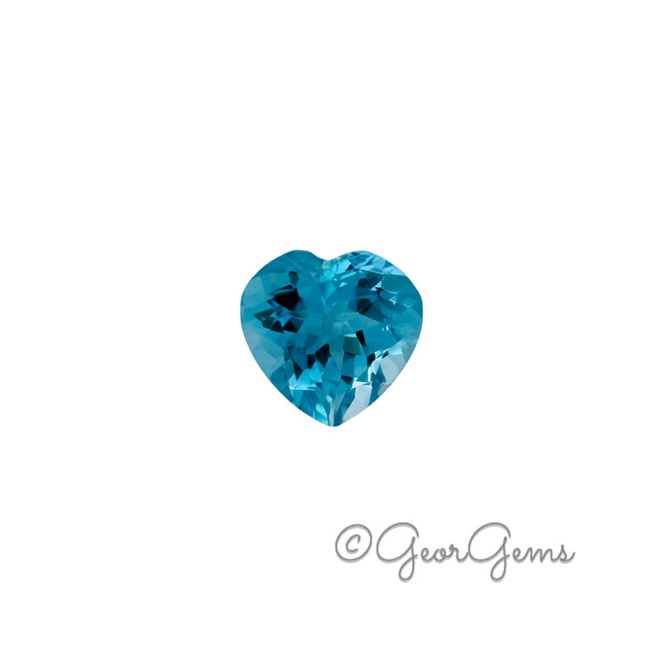 27484 3.47ct Swiss Blue Topaz - Heart Shape