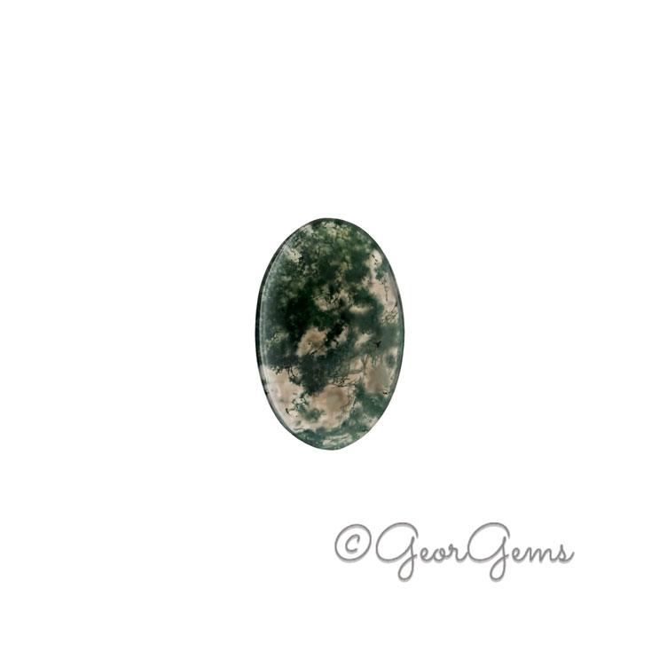 27867 29.49ct Moss Agate - Oval Cabochon