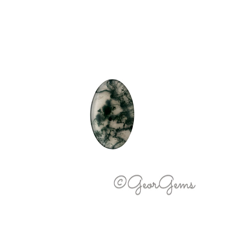 28.33ct Moss Agate – Oval Cabochon