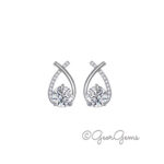Sterling Silver Moissanite Swirl Studs