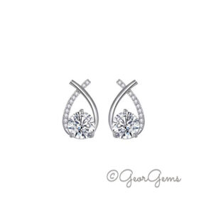 Sterling Silver Moissanite Swirl Studs