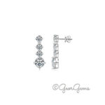 Sterling Silver Moissanite Cascading Drop Earrings