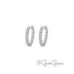 Sterling Silver Moissanite Hoop Earrings
