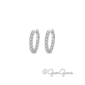 Sterling Silver Moissanite Hoop Earrings