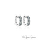 Sterling Silver Moissanite Three Stone Hoop Earrings