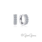 Sterling Silver Moissanite Huggie Hoop Earrings