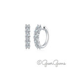Sterling Silver Moissanite Hoop Earrings