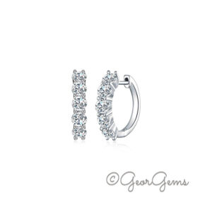 Sterling Silver Moissanite Hoop Earrings