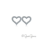 Sterling Silver Moissanite Heart Earrings