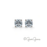 Aquamarine round studs in sterling silver