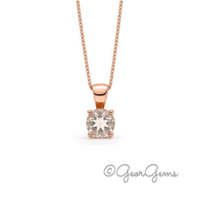 Morganite pendant on a 9k rose gold anchor chain