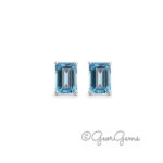 Sterling silver Swiss Blue Topaz stud earrings