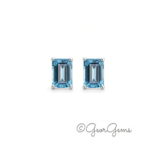 Sterling silver Swiss Blue Topaz stud earrings